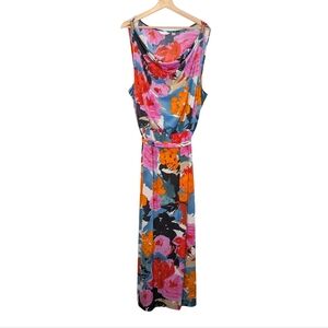 Mlle Gabrielle Maxi dress size 3X Sleeveless Floral print Stretch Fit